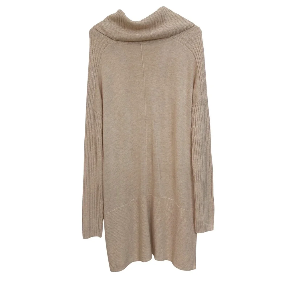 Soft Surroundings Cowl Neck Tunic Sweater Beige Oatmeal Cashmere Wool Blend S - Picture 4 of 7